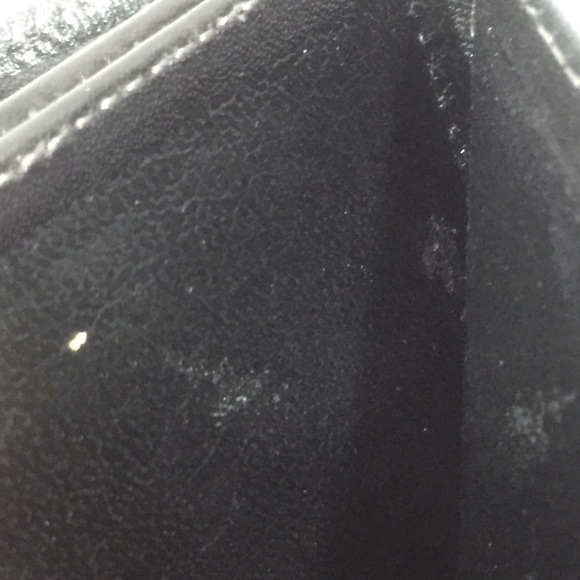 Hanae Mori black textured leather gold logo vintage compact wallet - Picture 10 of 11